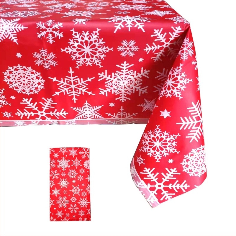 Еднократна покривка за маса с балонен мотив, пластмасова (полиетилен), правоъгълна, дебелина 0,03 мм, срок на годност 36 месеца