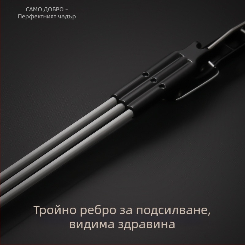 Нов автоматичен чадър за бизнес с масивна дървена извита дръжка, сгъваем и усилен, слънцезащитен, елегантен подарък