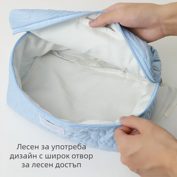 Козметична и тоалетна чанта с мотив облак, подплата от найлон, ултралека, компактна за съхранение, ежедневна употреба