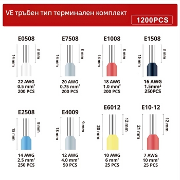 SANJIANG тръбни терминални клещи за кримпинг с ratchet – спестяващи усилия, 45# стомана, 670 g