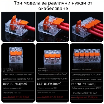 KV-412 Комплект от 75 клеми за бързо свързване на проводници