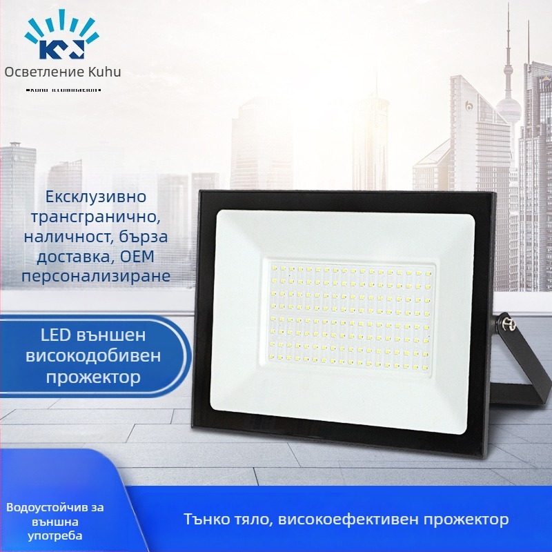 LED прожектор за външно осветление без рамка, 50W/100W/200W, IP65, 220V, алуминиев корпус