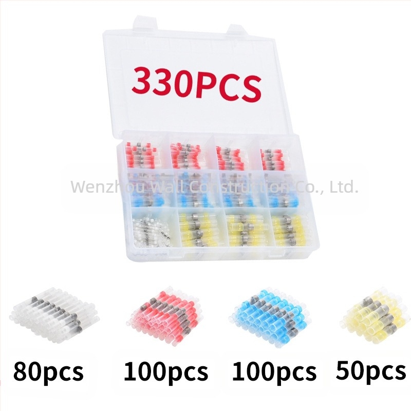 Комплект термозакриващи терминали със запояващи пръстени и тръби, 50 броя; Бранд ZJBOSAI; Изолационен материал PE; Корпус PE; Приложение: електрически монтажи; Номинална мощност: 24