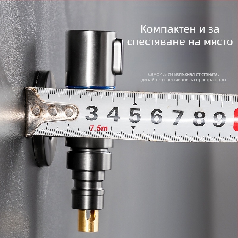 Пералня кран с медно тяло, Т-образен клапан, резбово монтиране, 0–90°C, керамичен сърцевинен клапан