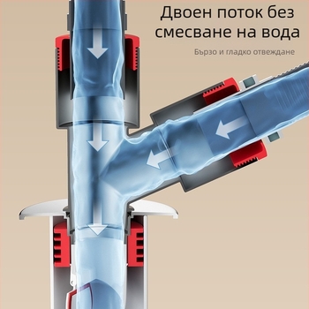 Пералня дренажен тройник с три входа — ABS + силикон, електроплатиран корпус, универсален съединител, против миризма
