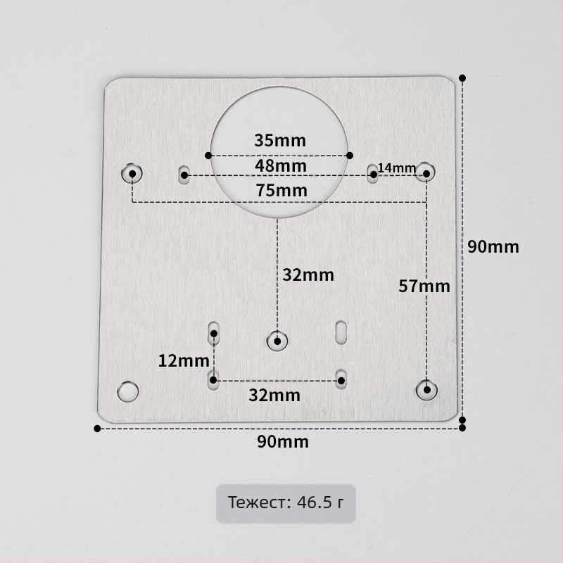 Leyoujia Пластина за закрепване на шарнира за шкафове – неръждаема стомана, матово покритие