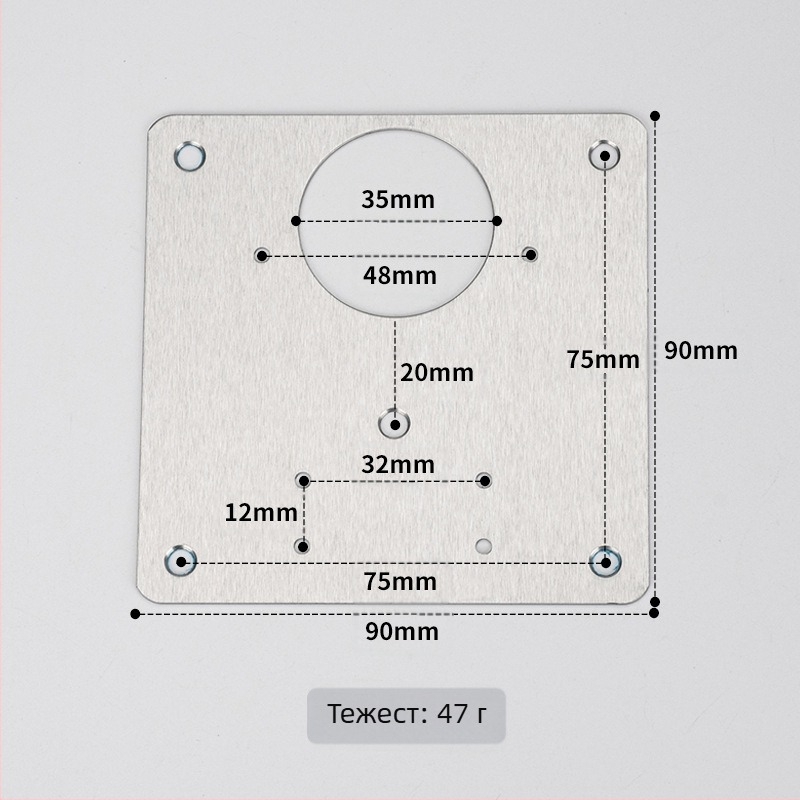 Leyoujia Пластина за закрепване на шарнира за шкафове – неръждаема стомана, матово покритие