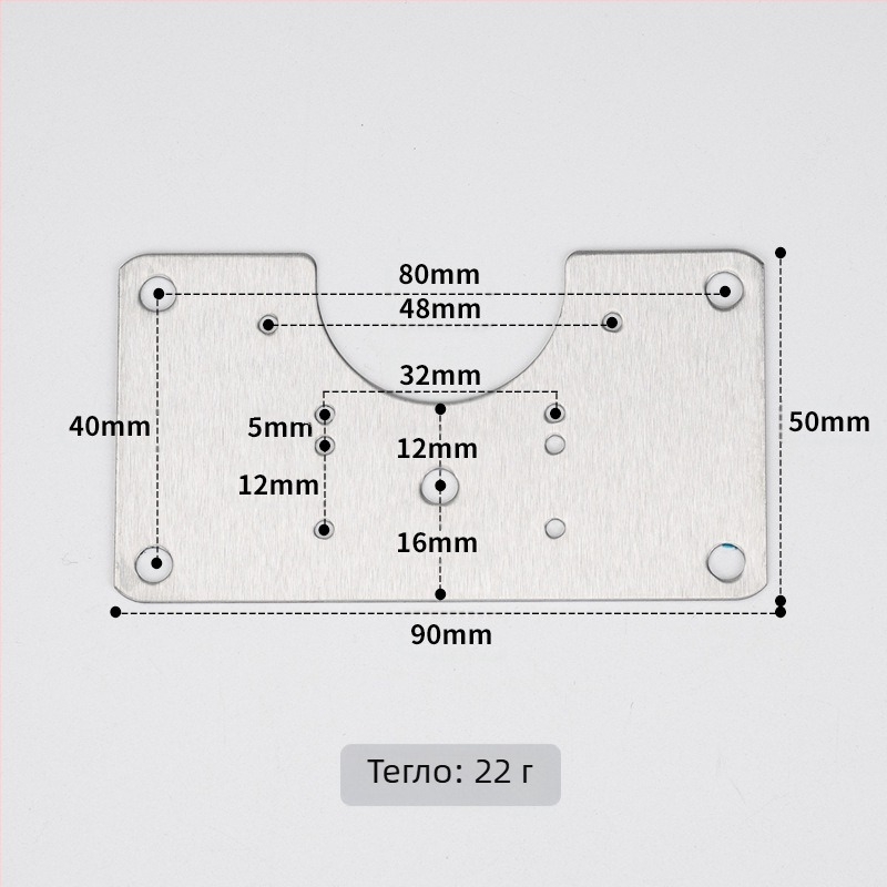 Leyoujia Пластина за закрепване на шарнира за шкафове – неръждаема стомана, матово покритие