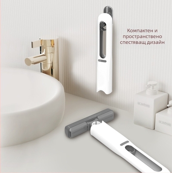 Сгъваем спин-моп за домакинство със екологична гъбена глава; пластмасов прът; обезводняване 80–90%; устойчивост на корозия 9.0–9.9