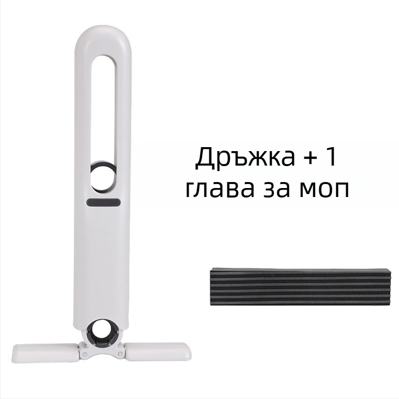 Сгъваем спин-моп за домакинство със екологична гъбена глава; пластмасов прът; обезводняване 80–90%; устойчивост на корозия 9.0–9.9