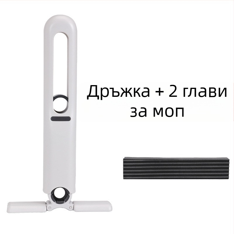 Сгъваем спин-моп за домакинство със екологична гъбена глава; пластмасов прът; обезводняване 80–90%; устойчивост на корозия 9.0–9.9