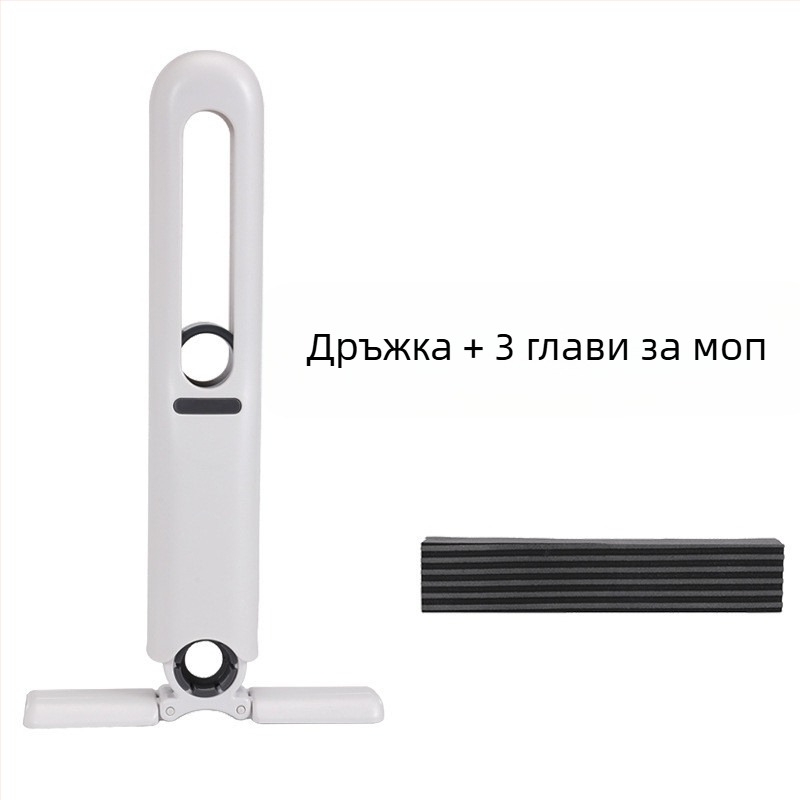 Сгъваем спин-моп за домакинство със екологична гъбена глава; пластмасов прът; обезводняване 80–90%; устойчивост на корозия 9.0–9.9