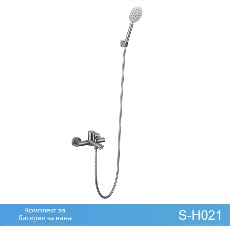 Душ комплект от неръждаема стомана, стенен монтаж, смесител за душ с керамичен клапан, модел S-L005