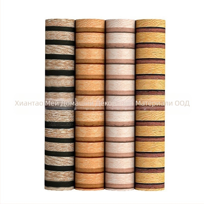 PVC стенна облицовка с дървесен модел, самозалепваща, устойчива на влага, многослойна, стил със специални ефекти, Нов китайски стил, за телевизионен фон