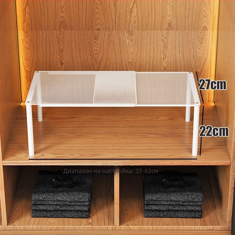 Разтегателен шкаф с две нива за гардероб и дрехи — карбонова стомана, прост модерен стил, монтаж на пода