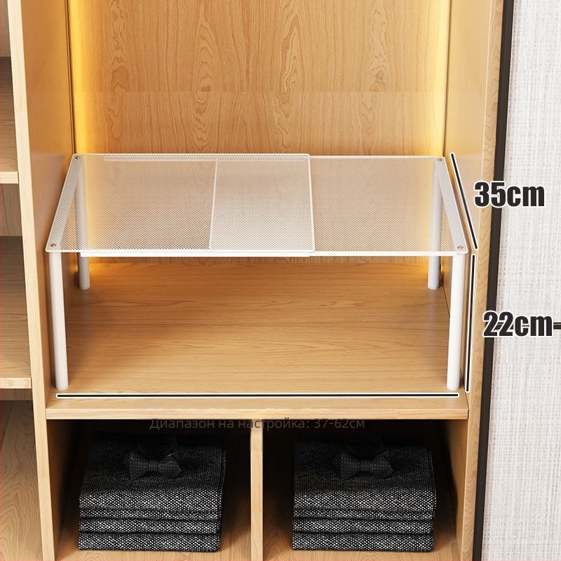 Разтегателен шкаф с две нива за гардероб и дрехи — карбонова стомана, прост модерен стил, монтаж на пода