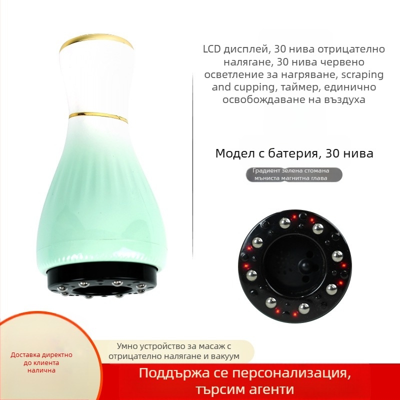 Електрическо устройство за гуаша масаж с купи и моксибуция (USB захранване, управление с бутон, модел MK-A, температурен диапазон 0–48°C, ABS)