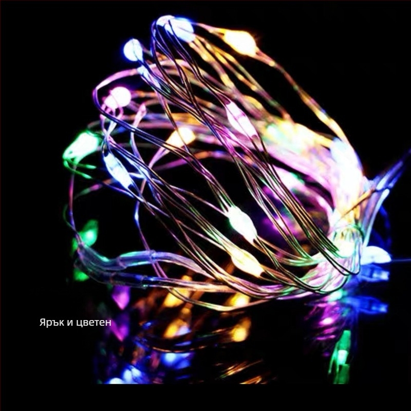 LED лампи за перде с медна тел, 120 светодиода, 3000K топла светлина, IP54, 3000 lm, дистанционно управление, захранване от контакт, празнична украса