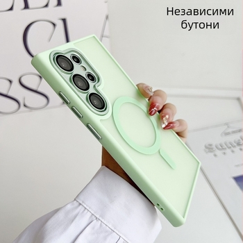Samsung S25 Ultra калъф за телефон със матово PC покритие и магнитен щит — удароустойчив, защита срещу отпечатъци, пълно покритие, персонализируем