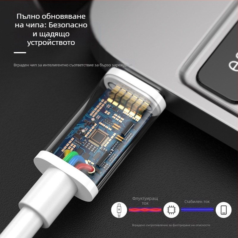 USB-C кабел за бързо зареждане за iPhone 15, USB-C към USB-C, дължина 1–2 м, кабел за данни Type-C