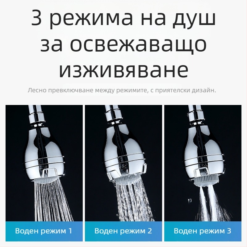 Душ глава за баня, ABS материал, водоспестяваща, стенна монтирана, стил Нов Китай