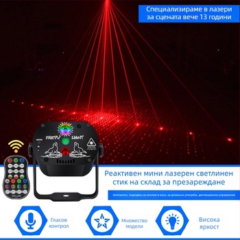 Мини лазерна светлина MN-R60 LED+лазер 5V IP20 за вътрешна употреба