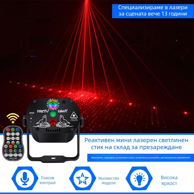 Мини лазерна светлина MN-R60 LED+лазер 5V IP20 за вътрешна употреба