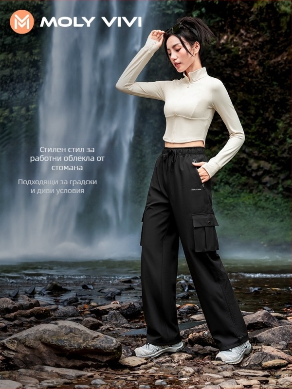 MOLYVIVI женски софтшел панталони – ветроустойчиви, полиестерна материя, за зимно и есенно ползване, за туризъм и катерене