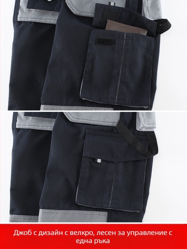 Платнени работни панталони с много джобове, памук-смес, устойчиви на бръчки, износоустойчиви и влагоотводящи