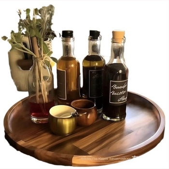 Трапезна чиния, японски стил от орехово дърво, минималистична, персонализираема с лого, пусната през 2023 г.