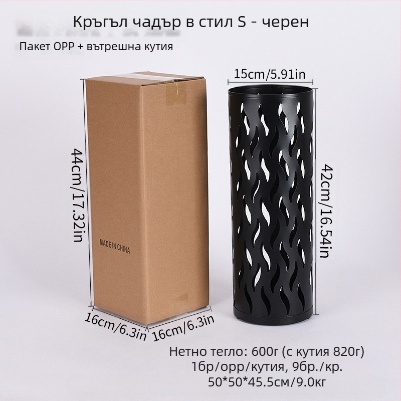 Железен държач за чадъри, прост и модерен стил, пуснат през есента на 2024 г., подходящ за лобито на хотел и домашно съхранение.