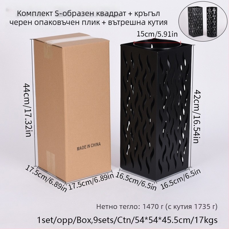 Железен държач за чадъри, прост и модерен стил, пуснат през есента на 2024 г., подходящ за лобито на хотел и домашно съхранение.