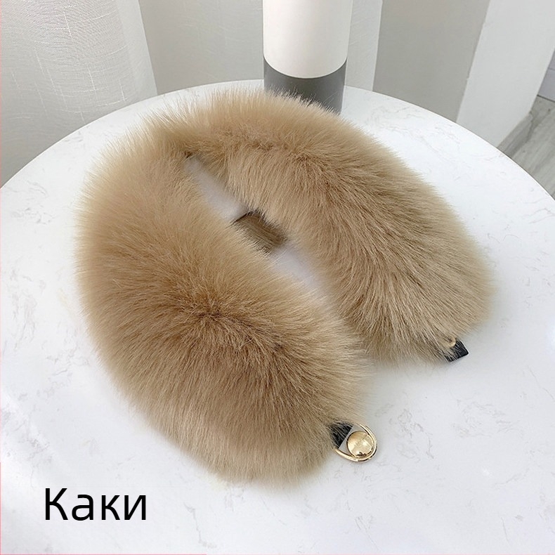 Ink шал с яка от изкуствен лисичи пух, плетен на нейлон, топъл зимен аксесоар, ширина 12 см