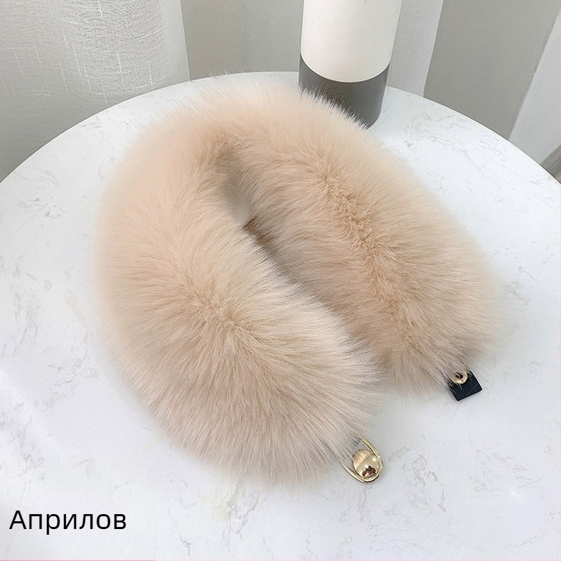 Ink шал с яка от изкуствен лисичи пух, плетен на нейлон, топъл зимен аксесоар, ширина 12 см