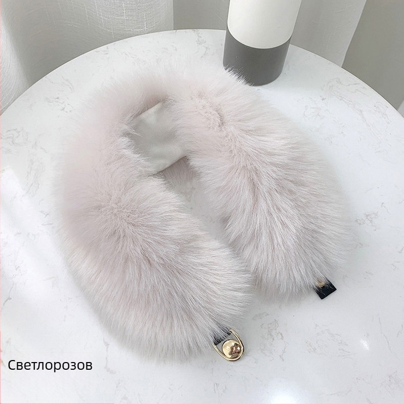 Ink шал с яка от изкуствен лисичи пух, плетен на нейлон, топъл зимен аксесоар, ширина 12 см