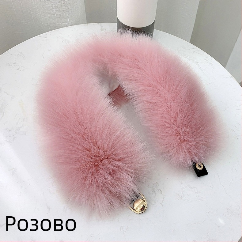 Ink шал с яка от изкуствен лисичи пух, плетен на нейлон, топъл зимен аксесоар, ширина 12 см