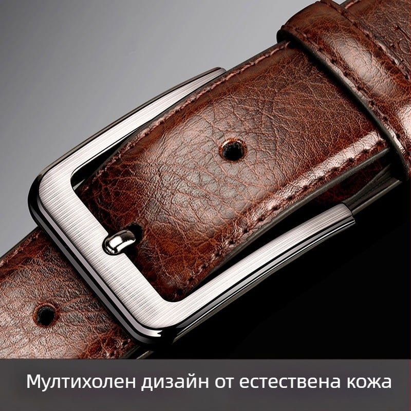 Мъжки кожен колан от естествена кожа, катарама от сплав, закопчаване с щифт, ретро стил, ширина 2–4 см, оригинален дизайн, лято 2023