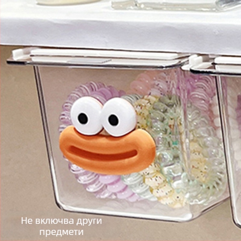 Шкаф за баня с чекмедже под огледалото – симпатичен карикатурен дизайн, пластмасов, прахозащитен