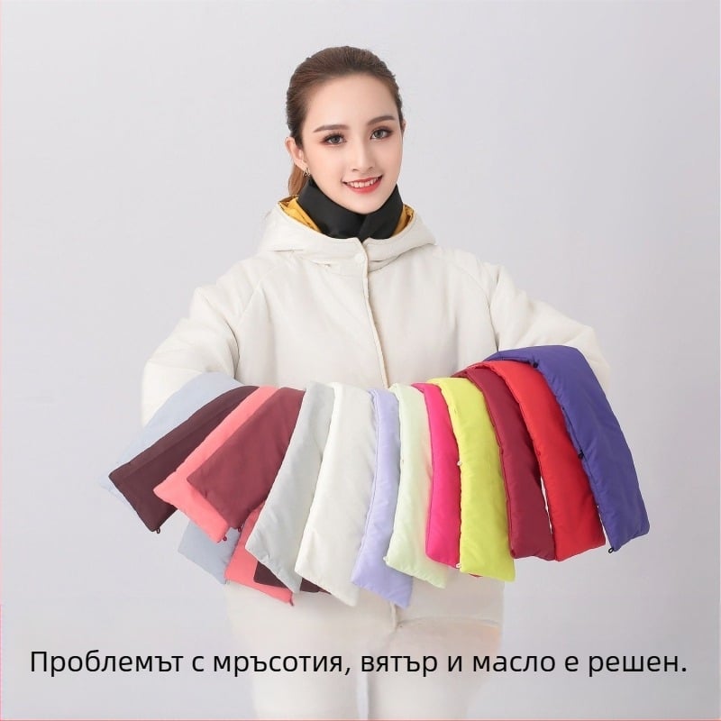 Отделяща се яка защита за зимно пухено яке - вълнен материал, марка Sartonman, за деца, пролет 2025