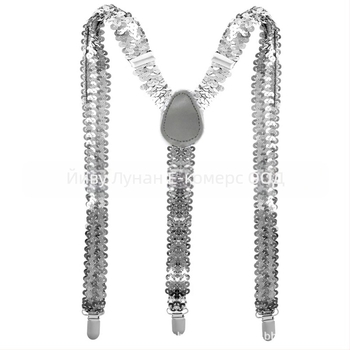 70-те диско унисекс пайетен комплект презрамки – костюм аксесоар, ръчна изработка, плат