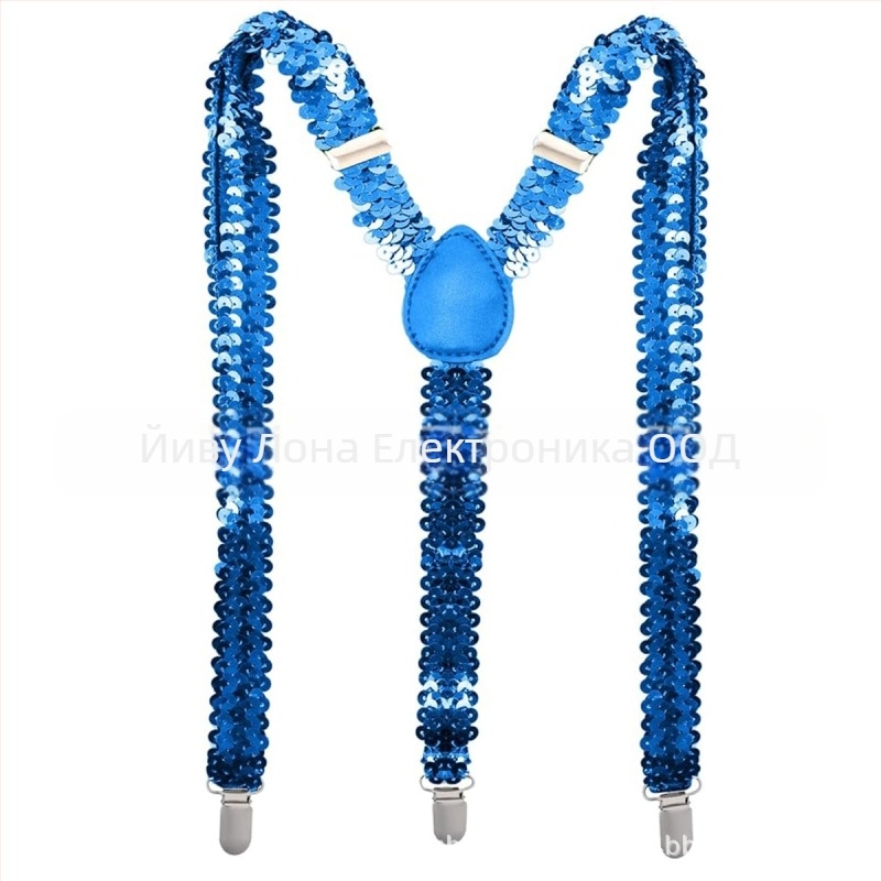 70-те диско унисекс пайетен комплект презрамки – костюм аксесоар, ръчна изработка, плат