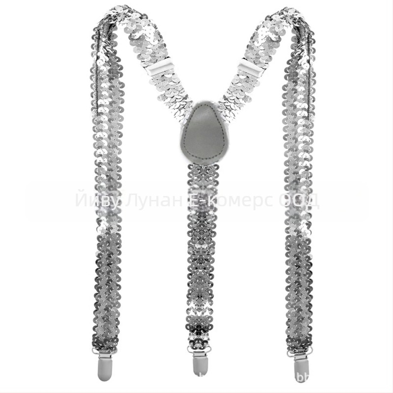 70-те диско унисекс пайетен комплект презрамки – костюм аксесоар, ръчна изработка, плат