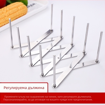 Стоманен държач за тигани и капаци — сгъваем, мултифункционален, подвижен, без монтаж, за кухня и ресторант