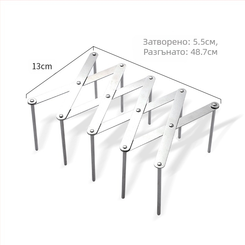 Стоманен държач за тигани и капаци — сгъваем, мултифункционален, подвижен, без монтаж, за кухня и ресторант