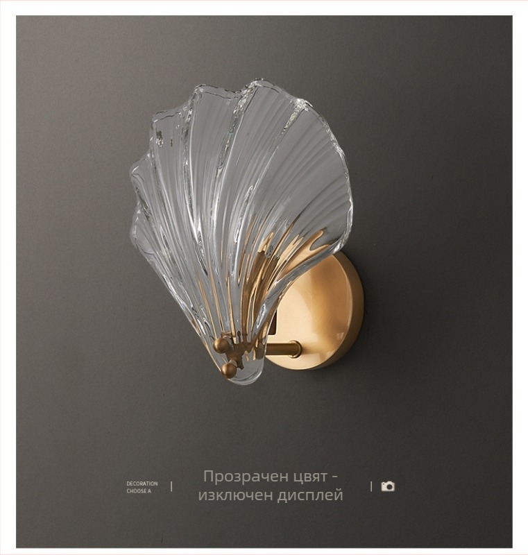 Стъклен висящ полилей, френски пасторален стил за спалня, LED осветление, модел D002, единична глава, обхват 3–5 м²