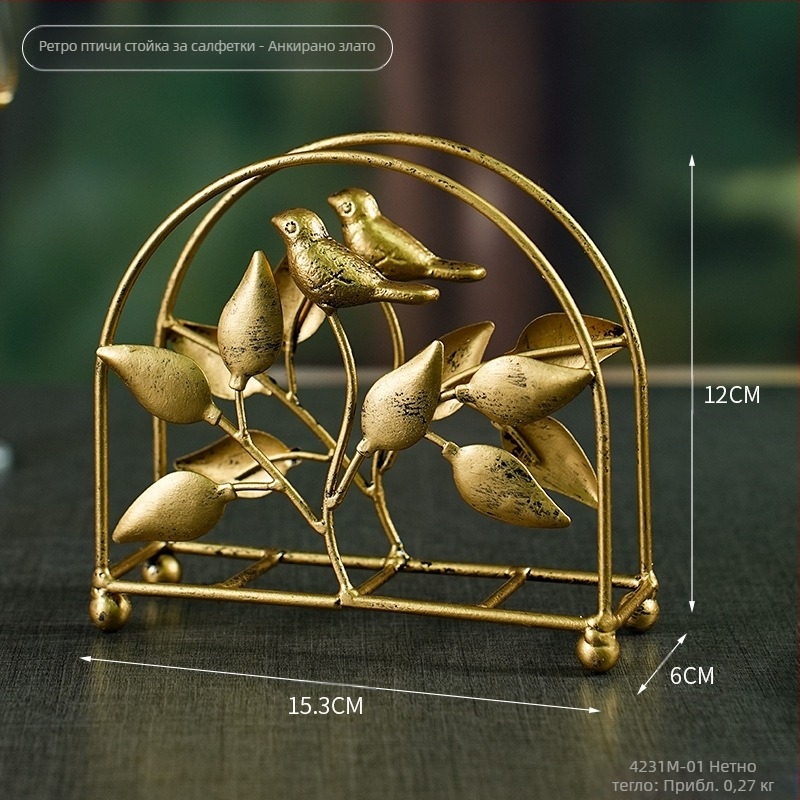 Държач за салфетки - листовиден железен, скандинавски стил, Master gu