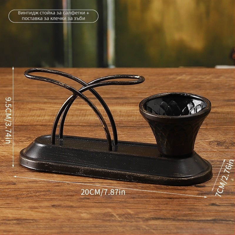 Държач за салфетки - листовиден железен, скандинавски стил, Master gu