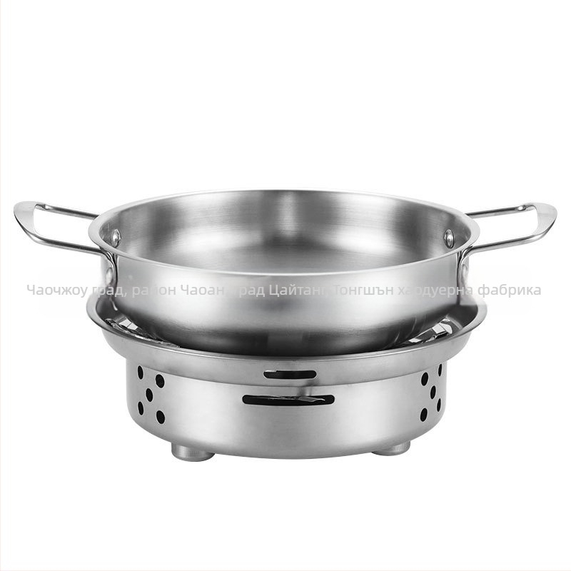Корейски стил тенджера за макарони и супа от неръждаема стомана, за дома, без електричество, съвместима с обикновен котлон