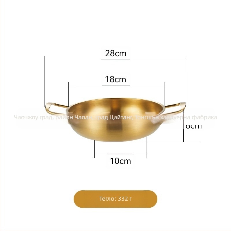 Корейски стил тенджера за макарони и супа от неръждаема стомана, за дома, без електричество, съвместима с обикновен котлон