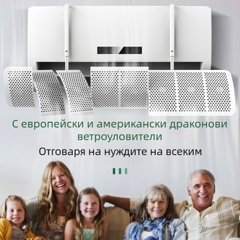 Стенно монтиран дефлектор за въздушния поток на климатик, ABS, универсално управление на посоката на въздуха, за спалнята